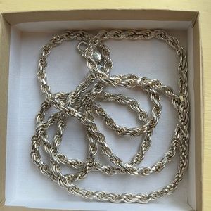 Sterling Silver 36” Rope Necklace
